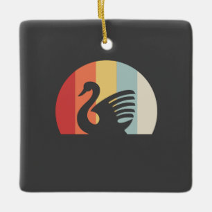 Ornamento De Cerâmica Retro Cisne