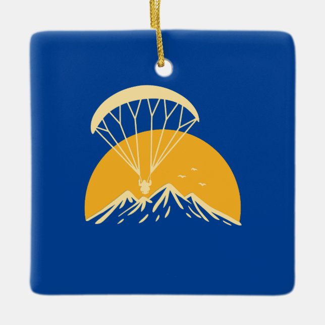 Ornamento De Cerâmica Retro de Paramotorização (Frente)