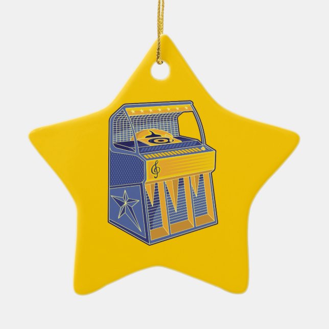 Ornamento De Cerâmica Retro Jukebox (Frente)
