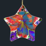 Ornamento De Cerâmica Retro Lily<br><div class="desc">Romantic surreal abstract colorful lily</div>