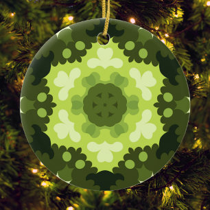 Ornamento De Cerâmica Retro Mandala Green