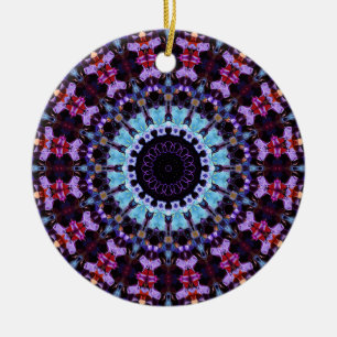 Ornamento De Cerâmica Retro Psicélico Mandala Trippy Hippie Boho