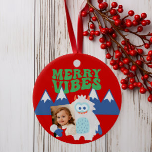 Ornamento De Cerâmica Retro Yeti Whimsical Kids Natal