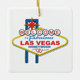 Ornamento De Cerâmica Retrospectivo de Las Vegas Honeymoon