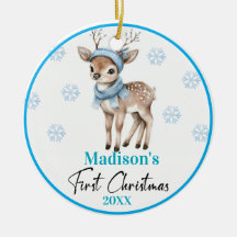 Reversible Reindeer-Baby's 1st Christmas & Snowman