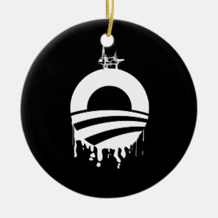 Ornamento De Cerâmica Reverso da plataforma petrolífera de Obama
