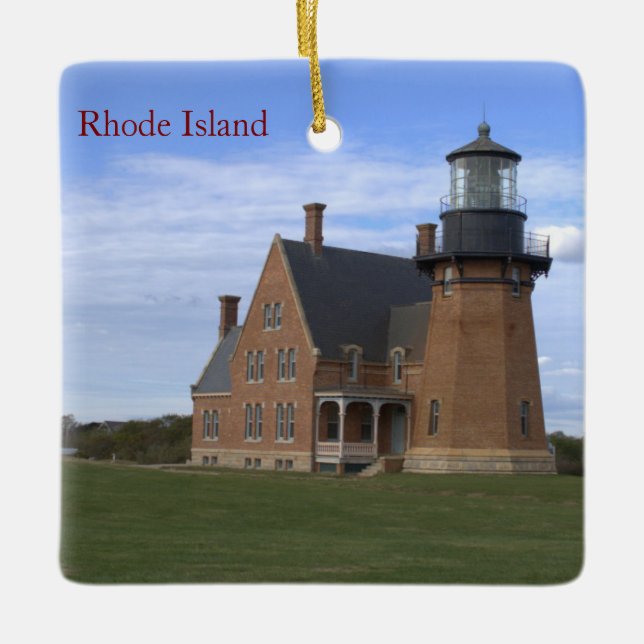 Ornamento De Cerâmica Rhode Island Lighthouse Ornament (Frente)