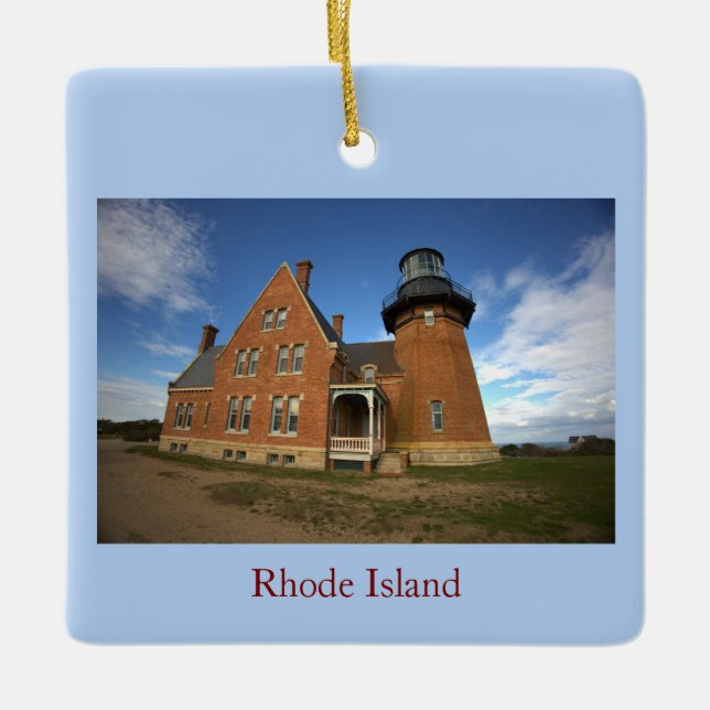 Ornamento De Cerâmica Rhode Island Lighthouse Ornament (Frente)