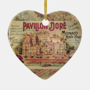 Ornamento De Cerâmica Rico de Vintage com Monge Colage Monte Carlo Viage