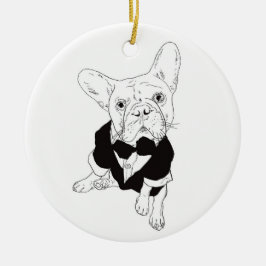 Ornamento De Cerâmica Rico Frenchie Ornament