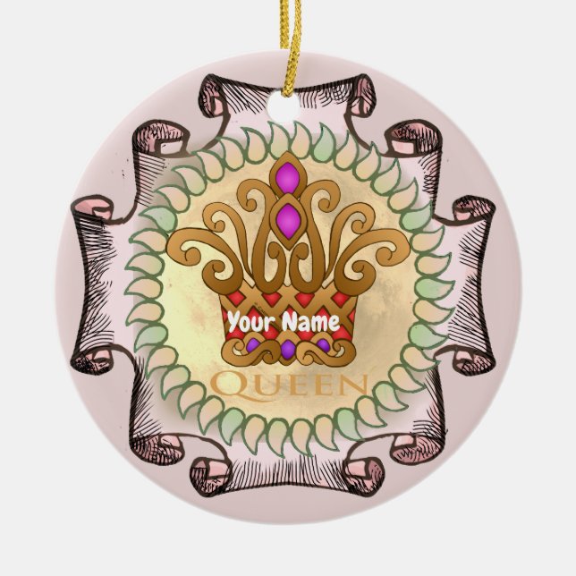 Ornamento De Cerâmica Rico Queen Crown (Frente)