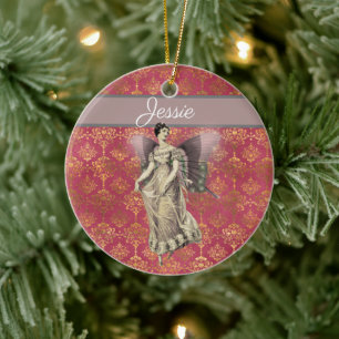 Ornamento De Cerâmica Rico Vintage Fairy Personalizada