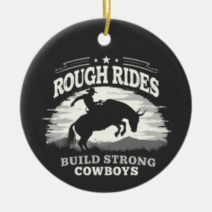 Ornamento De Cerâmica Rides Rough Construem Vaqueiros Fortes Oeste