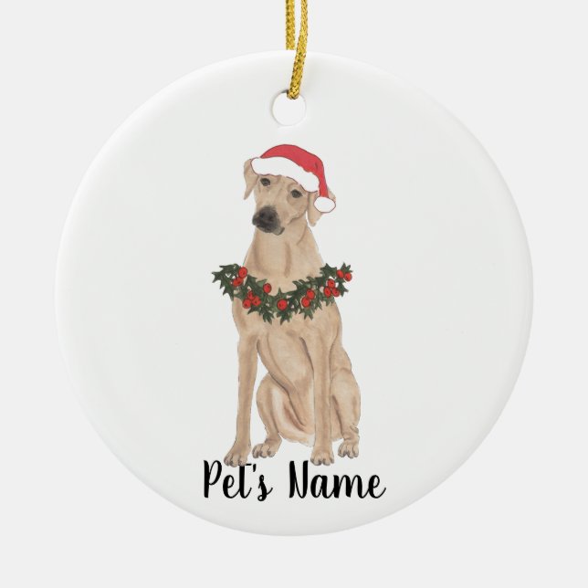 Ornamento De Cerâmica Ridgeback da Rodésia Personalizada (Frente)