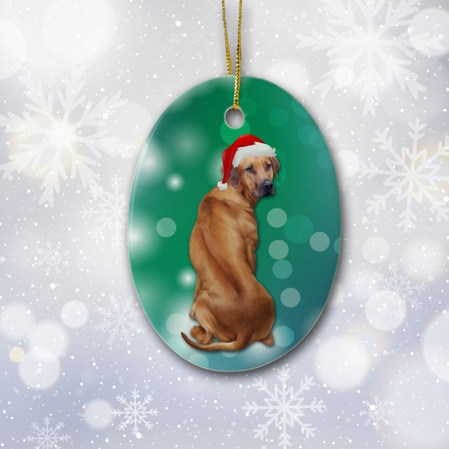 Ornamento De Cerâmica Ridgeback Dog Natal (Criador carregado)