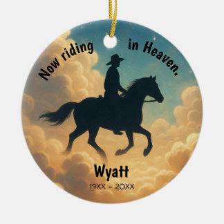 Ornamento De Cerâmica Riding in Heaven Personalized Christmas Ornament