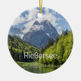 Ornamento De Cerâmica Riessersee Alps Garmisch Partenkirchen Bavaria