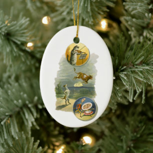 Ornamento De Cerâmica Rima Infantil Antiga Mãe Gansa Hey Diddle