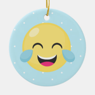 Ornamento De Cerâmica Rindo para fora pontos altos de Emoji