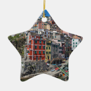 Ornamento De Cerâmica Riomaggiore Cinque Terre Liguria Itália