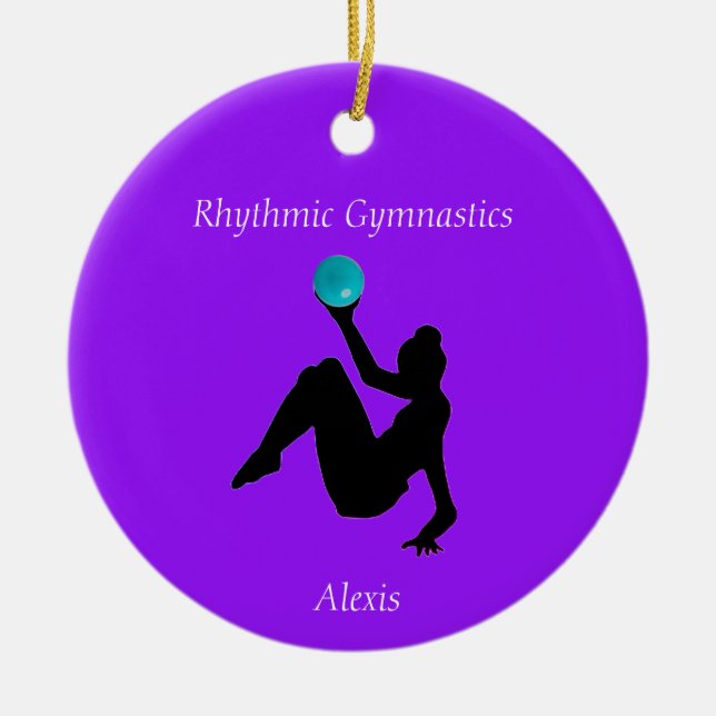 Ornamento De Cerâmica Ritmia Gymnastics Ball Routine (Frente)