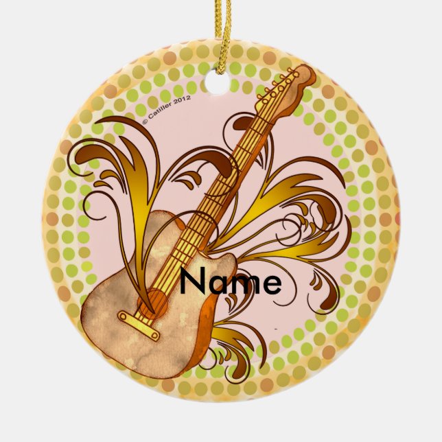 Ornamento De Cerâmica Ritmo de Guitarra (Frente)