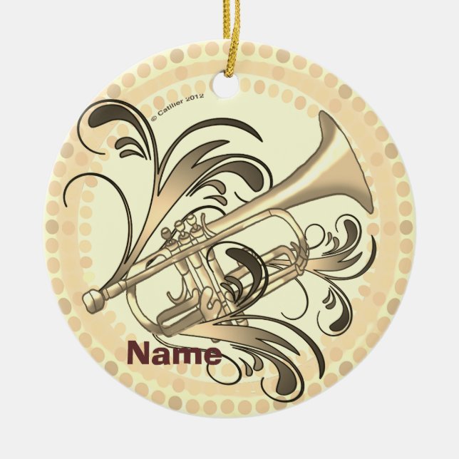 Ornamento De Cerâmica Ritmo de Trombeta (Frente)