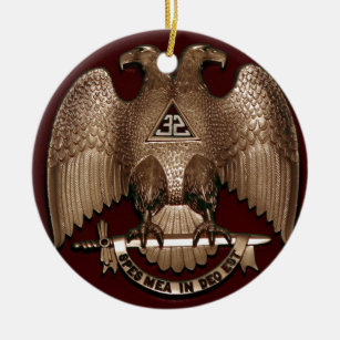 Ornamento De Cerâmica Rito escocês vermelho de Eagle do dobro do