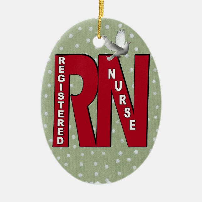 ORNAMENTO DE CERÂMICA RN ENFERMEIRO REGISTRADO VERMELHO GRANDE (Frente)