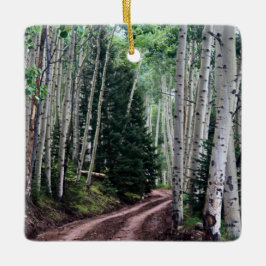 Ornamento De Cerâmica Road Through The Birch