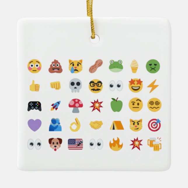 Ornamento De Cerâmica Roaring Kitty 35 Emoji Timeline GME MOASS DFV meme (Frente)