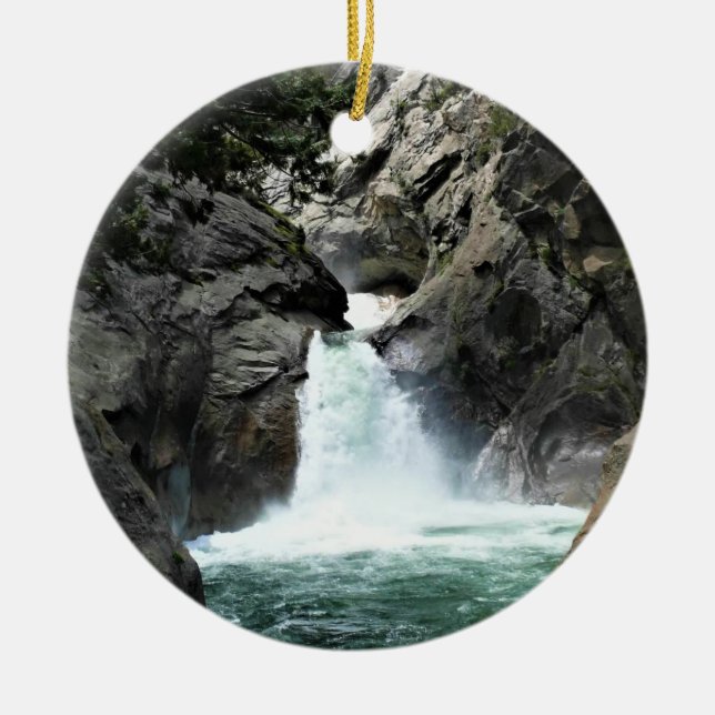 Ornamento De Cerâmica Roaring River Falls, King's Canyon, CA (Frente)