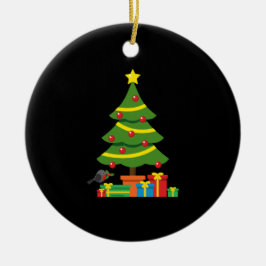 Ornamento De Cerâmica Robin e Coloridos Presentes Na Árvore De Natal