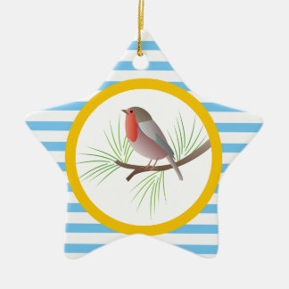 Ornamento De Cerâmica Robin Redbreast personalizado
