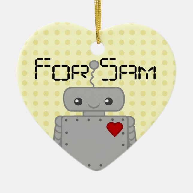 Ornamento De Cerâmica Robô bonito (Frente)