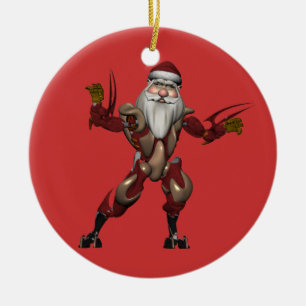Ornamento De Cerâmica Robô da Indústria Papai Noel