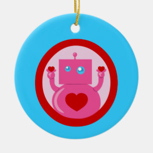 Ornamento De Cerâmica Robô de Amor Bonito