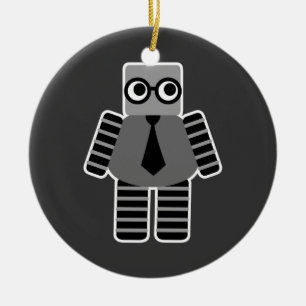 Ornamento De Cerâmica Robô de Geek inteligente