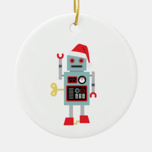 Ornamento De Cerâmica Robô de Natal