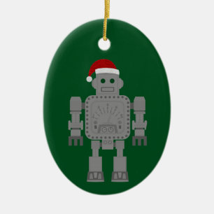 Ornamento De Cerâmica robot santa claus de natal engraçado