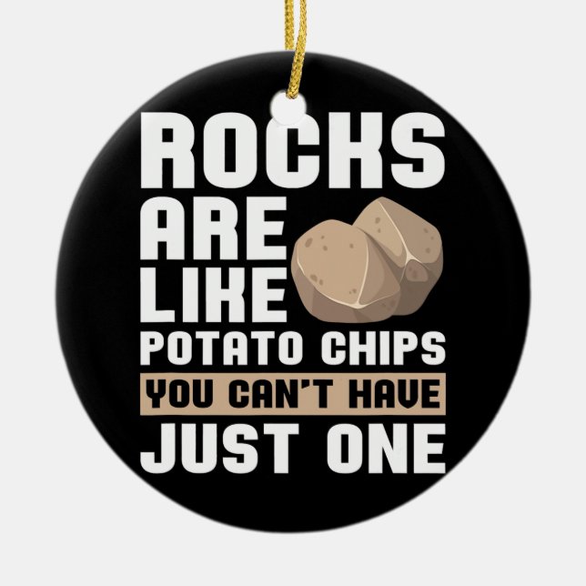 Ornamento De Cerâmica Rock Collector Geologista Mineral Fossils Rock (Frente)