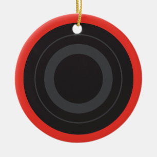 Ornamento De Cerâmica Rockin' Red Pop Art Roller Derby Wheel