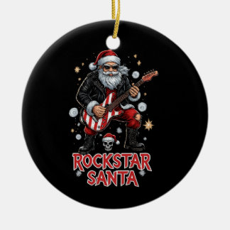 Ornamento De Cerâmica Rockstar Santa Ceramic Ornament