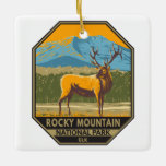 Ornamento De Cerâmica Rocky Mountain National Park Colorado Elk Vintage<br><div class="desc">Vetor de Montanha Rochosa trabalho de arte design. O parque é conhecido pela Trail Ridge Road e pela Old Fall River Road,  que atravessam aspets e rios.</div>