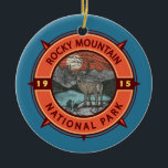 Ornamento De Cerâmica Rocky Mountain National Park Elk Compass<br><div class="desc">Vetor de Montanha Rochosa trabalho de arte design. O parque é conhecido pela Trail Ridge Road e pela Old Fall River Road,  que atravessam aspets e rios.</div>