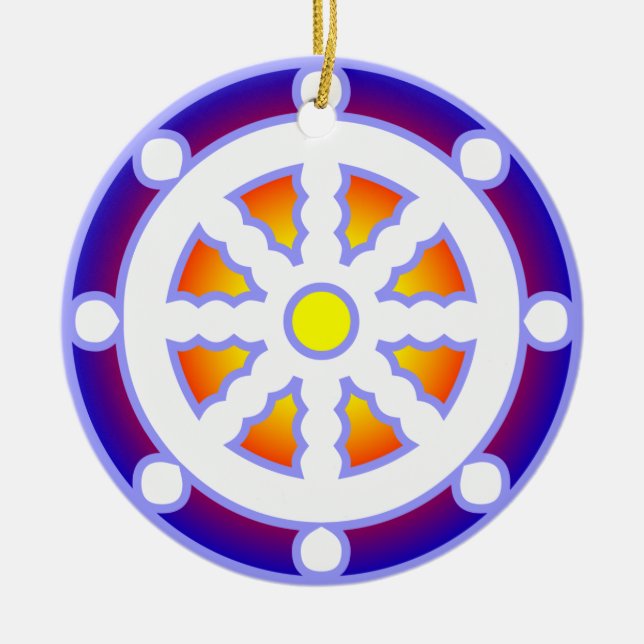Ornamento De Cerâmica Roda de Dharma (Frente)