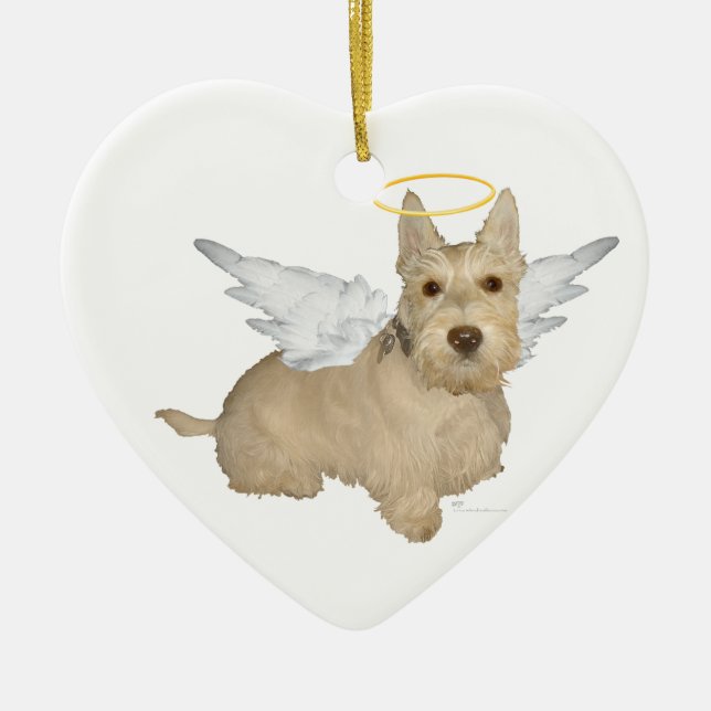 Ornamento De Cerâmica Roda escocesa Terrier Angel Ornament (Frente)