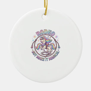 Ornamento De Cerâmica Rodeio de Unicórnio mas Torne-o Mágico Presente Di