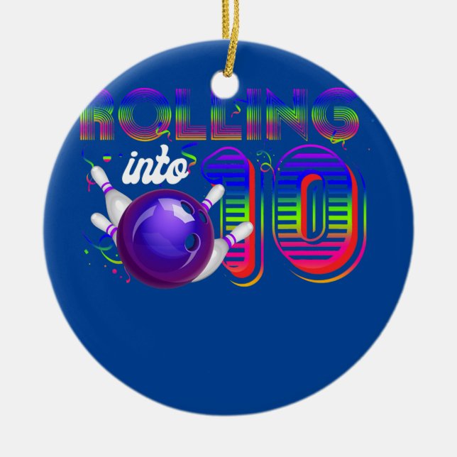 Ornamento De Cerâmica Rolando para a 10 Boliche 10th (Frente)