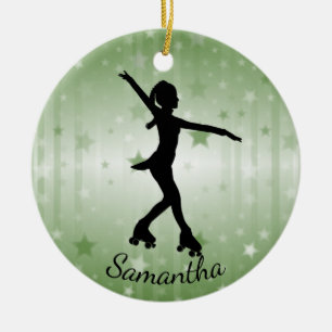 Ornamento De Cerâmica Roller Skater Design Cerâmica